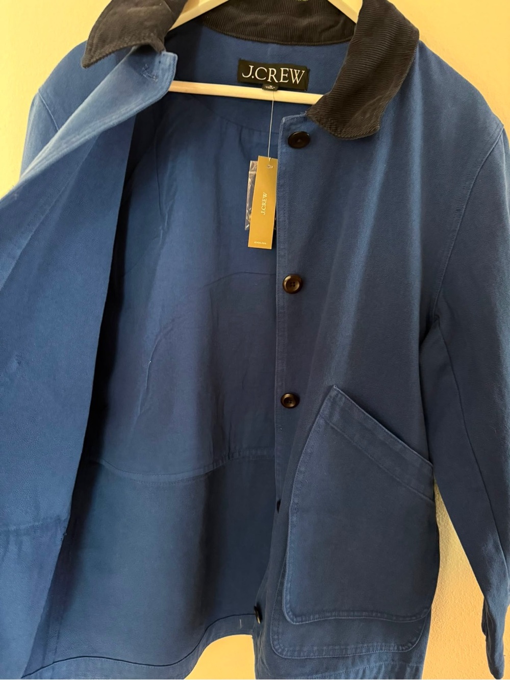 J.Crew Barn Jacket Women M Blue Cotton Canvas Corduroy Collar NWT CI107 - Picture 5 of 11